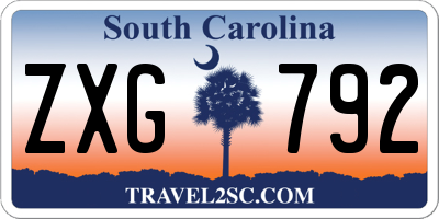 SC license plate ZXG792