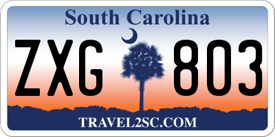 SC license plate ZXG803