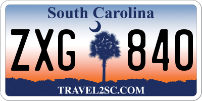 SC license plate ZXG840