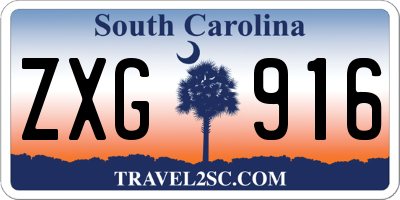 SC license plate ZXG916
