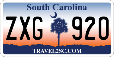 SC license plate ZXG920