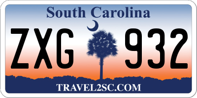 SC license plate ZXG932