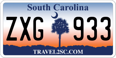 SC license plate ZXG933