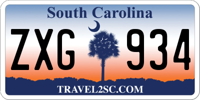 SC license plate ZXG934