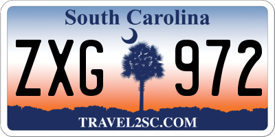 SC license plate ZXG972