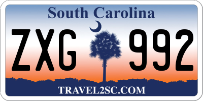 SC license plate ZXG992