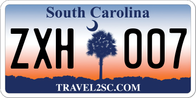 SC license plate ZXH007