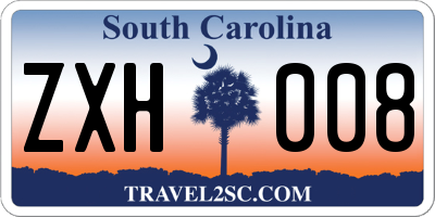 SC license plate ZXH008