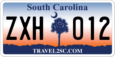 SC license plate ZXH012