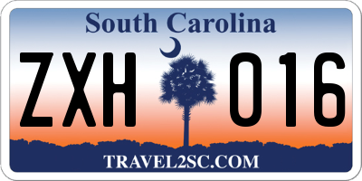 SC license plate ZXH016
