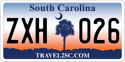 SC license plate ZXH026