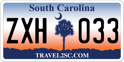 SC license plate ZXH033