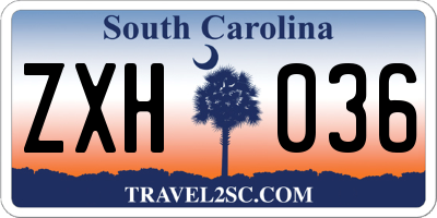 SC license plate ZXH036
