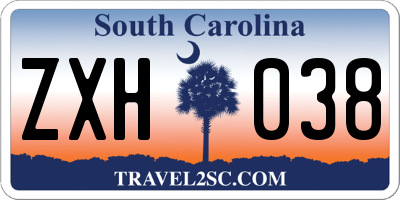 SC license plate ZXH038