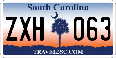SC license plate ZXH063