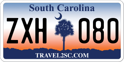 SC license plate ZXH080