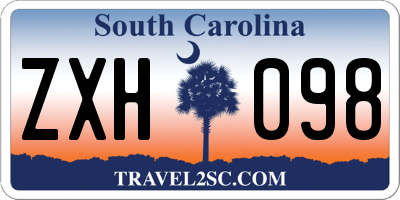 SC license plate ZXH098
