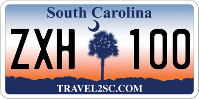 SC license plate ZXH100
