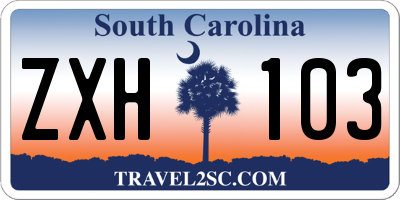 SC license plate ZXH103