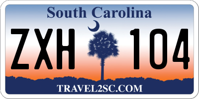 SC license plate ZXH104