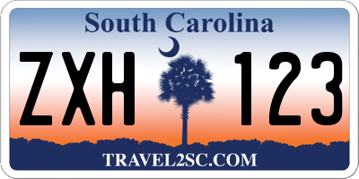SC license plate ZXH123