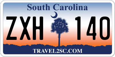 SC license plate ZXH140