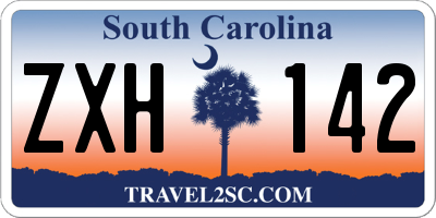 SC license plate ZXH142