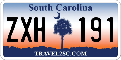 SC license plate ZXH191
