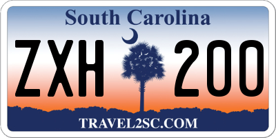 SC license plate ZXH200