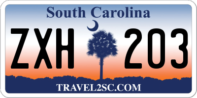 SC license plate ZXH203