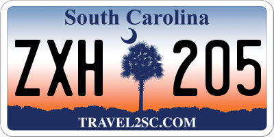 SC license plate ZXH205