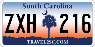 SC license plate ZXH216