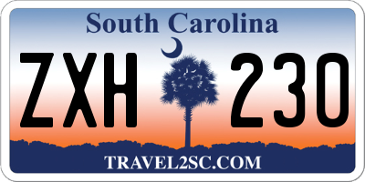 SC license plate ZXH230