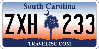 SC license plate ZXH233