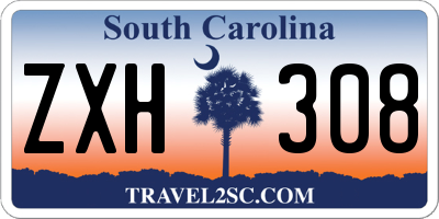 SC license plate ZXH308