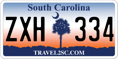 SC license plate ZXH334