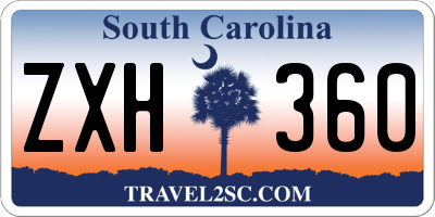 SC license plate ZXH360