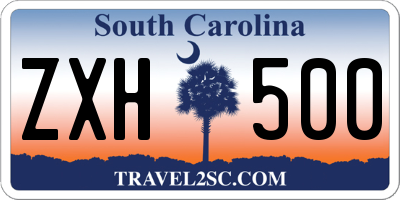 SC license plate ZXH500