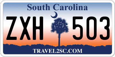 SC license plate ZXH503