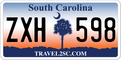SC license plate ZXH598