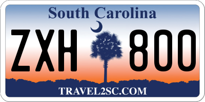SC license plate ZXH800