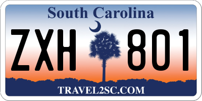 SC license plate ZXH801