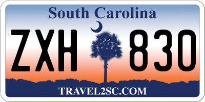 SC license plate ZXH830