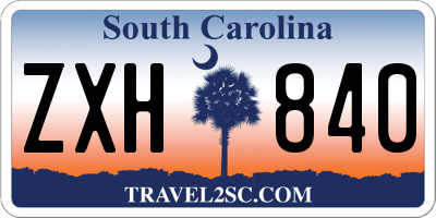 SC license plate ZXH840