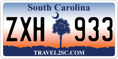 SC license plate ZXH933