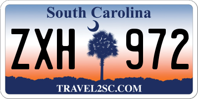 SC license plate ZXH972