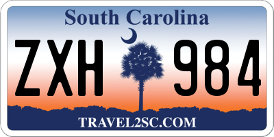 SC license plate ZXH984
