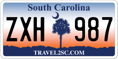 SC license plate ZXH987