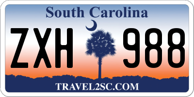 SC license plate ZXH988