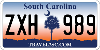 SC license plate ZXH989